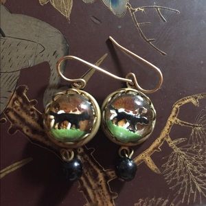 COPY - Funky vintage earrings with dogs in em!